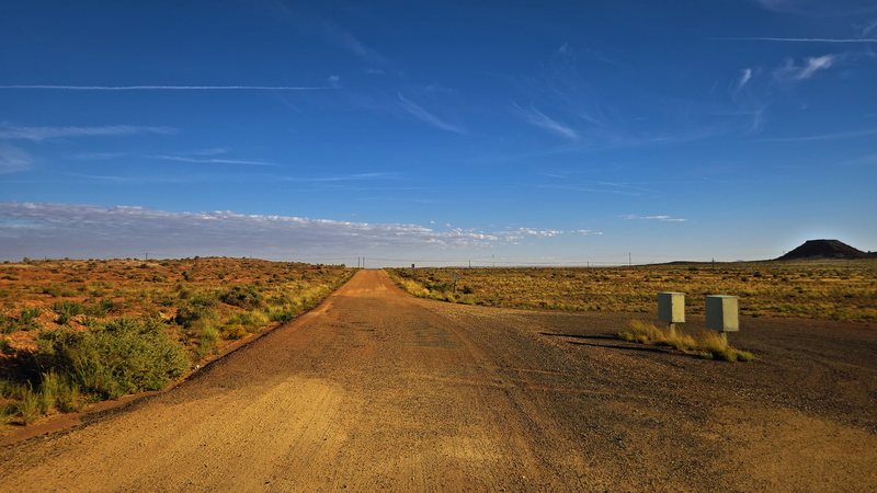 The paved first stretch of Hunt Road